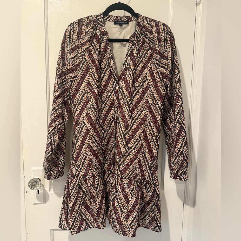 Veronica Beard Women’s Knee-length Dress Size 10 EUC red, black beige pattern
